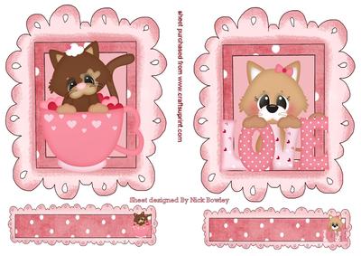 Cute Kitty Toppers, with Love and , in a Teacup