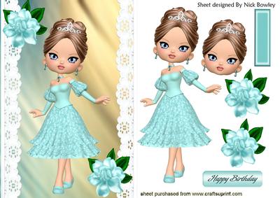 Pretty in Turq Lace Dress with Roses