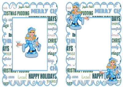 Santa Girl Celebrating Christmas A5 Insert