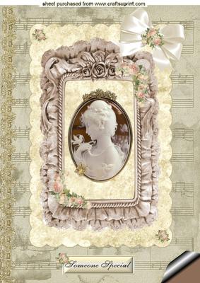 Elegant Vintage Ladies Cameo A4topper