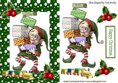 Christmas Pressies Galore! Santas Elf Carrying Presents