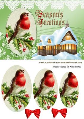Lovely Robin Oval Pyramids with Snow Cottage