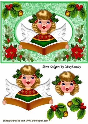 Angel Carol Singing, with Poinsettias & Holly