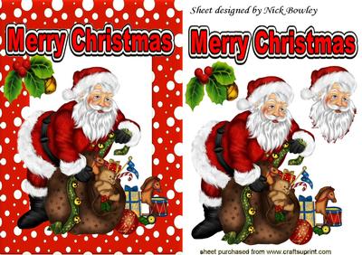 Lovely Santa with His Sack of Toys, and Holly