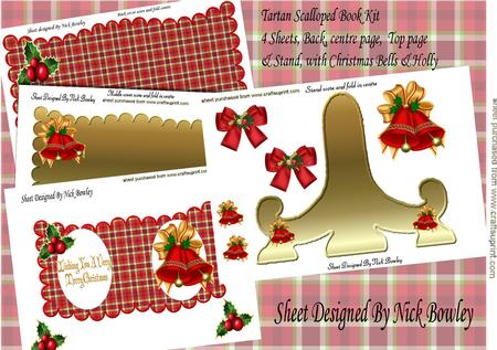 Lovely Christmas Bells on Tartan Scalloped Book Mini Kit
