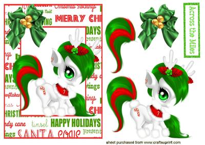 Cute Little Christmas Pony with Bow