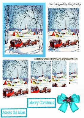 Lovely Snow Scene of a Vintage Horse & Carriage Pyramids