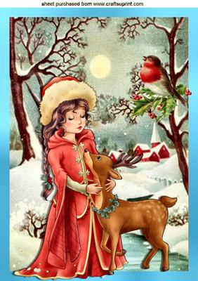 A Winters Night with Little Deer A4