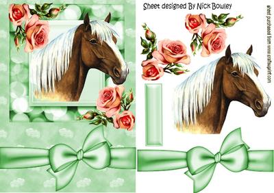 Beautiful Palomino Horse with Pink Roses