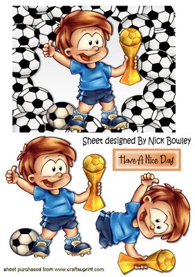 Yeh! I Scored, and Won the Trophy, in Football Frame