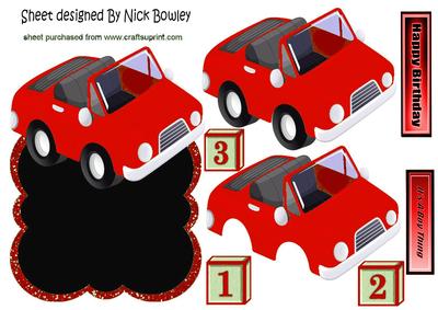 Red Car, It's a Boys Thing! Over the Edge Card