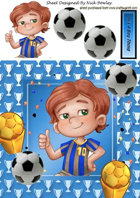 Boys Footie, in Cup Frame 8x8