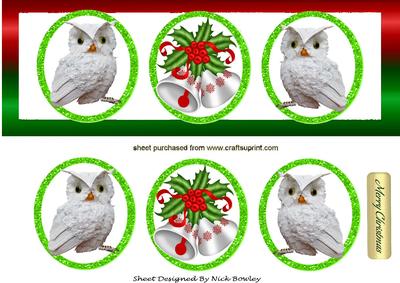 Snow Owls and Silver Bells Toppers Dl