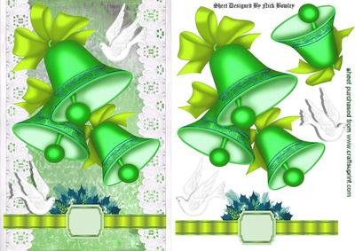 Green Bells with White Lace & Doves