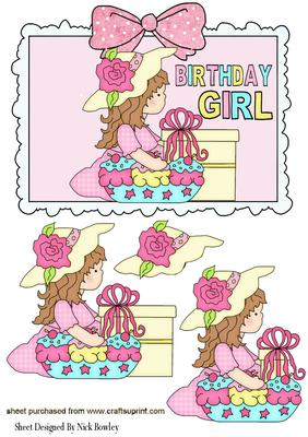 Birthday Girl Sitting Down with Her Presents
