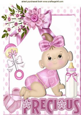 Precious! Crawling Baby Girl with Her Bottle A4