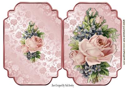 Pink Vintage Roses Quick Card