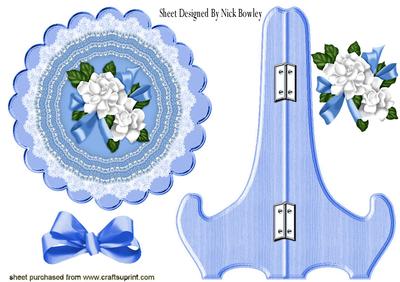 Pretty Floral Doilie on Lace Plate & Stand