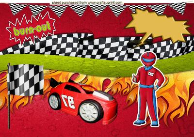 Great for the Boys! Vibrant Colours Red/yellow Racing Car A4