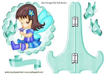Sweet Little Faerie with Butterflies Plate & Stand