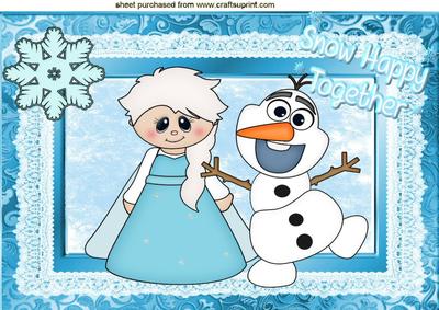 Snow Happy Together Princess and Snowman A4