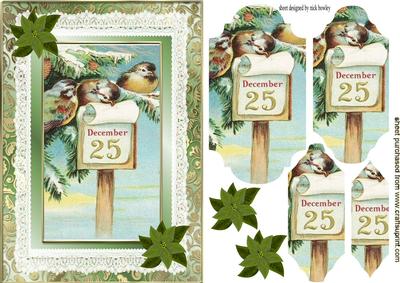 Robins in the Snow with 25th Plaque Bracket Pyramids
