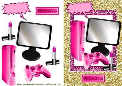 Pink & Glitz, with a Bit of Sparkle Girls Games Topper