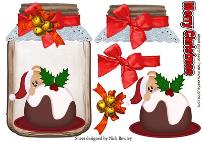 Peekaboo Teddy! with Christmas Yummy Pudding in a Jar