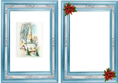 Pretty Church in the Village, Lovely Snow Scene A5 Insert