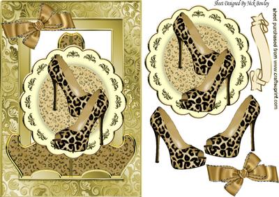 Va Va Vroom! Sexy Animal Print Shoes on Plate & Stand
