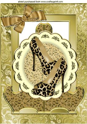 Va Va Vroom! Sexy Animal Print Shoes on Plate & Stand A4