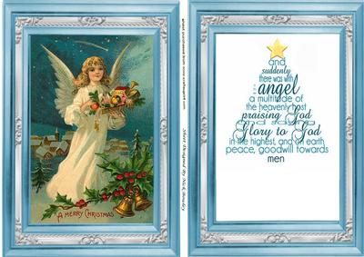 Vintage Christmas Angel with Gifts, Card, & Insert