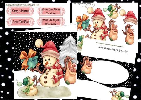 The Most Adorable Snowman,with Cute Teddy 8x8 Mini Kit