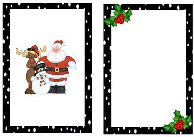 Santa and His Friends, in the Snow with Holly A5 Insert