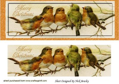 Gorgeous Little Robins on a Branch All in a Row Dl