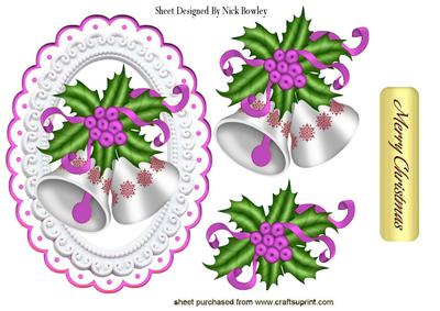 Pretty Pink Bells in Scalloped Frame