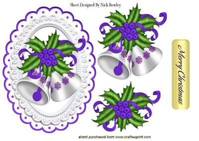 Pretty Purple Bells in Scalloped Frame