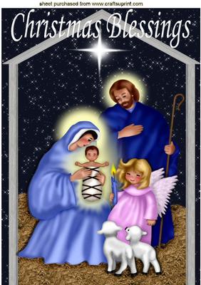 A Child is Born in the Stables,nativity Scene A4