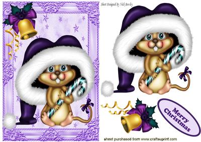 Christmas Mouse with Candy Cane