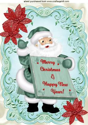 Santa with Plaque Happy New Year!