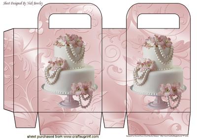 Small Gift Bag of a Pretty Pink /white Iced Wedding Cake