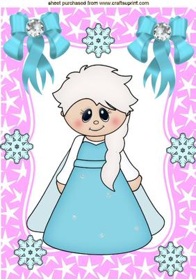 Princess Snowflake in Star Frame with Bows A4