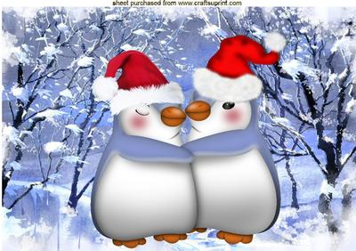 These Will Keep Us Warm! and Our Love! Cute Penguins A4