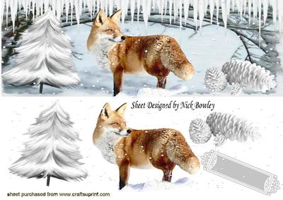 Pretty Red Fox in the Snow Dl