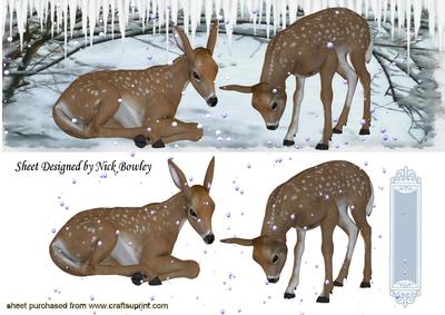 Pretty Deers Playing in the Snow Dl