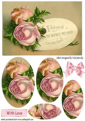 This Merry Time We Know! Pretty Plaque with Roses Pyramids
