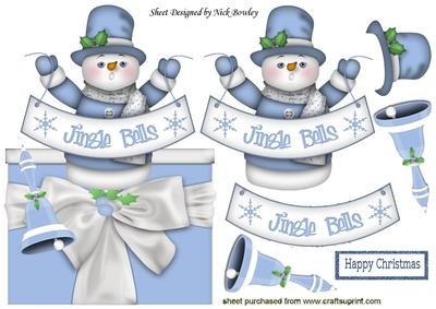 Jingle Bells Singing Snowman Over the Edge