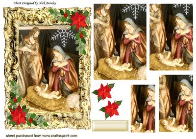 Lovely Nativity with Mary & Joseph, in Frame Pyramids