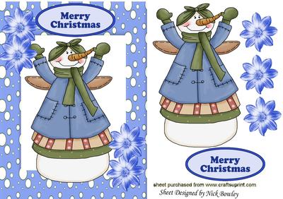 Folkart Angel Snowlady in Snow Frame