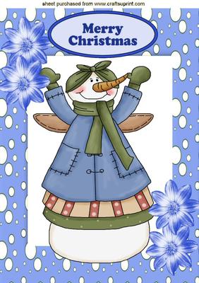 Folkart Angel Snowlady in Snow Frame A4